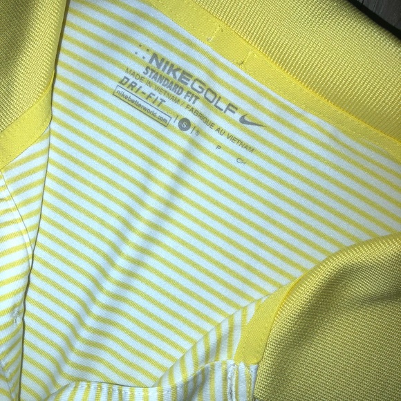 Nike | Men’s Yellow Stripe Golf Polo Shirt Small - Picture 3 of 5